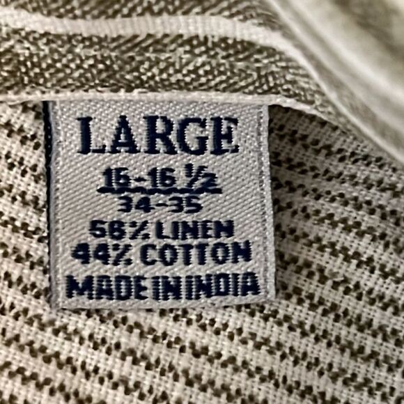 Matt Totillo Linen - Cotton Blend Button Down Shirt Striped, Long Sleeves - Picture 10 of 11